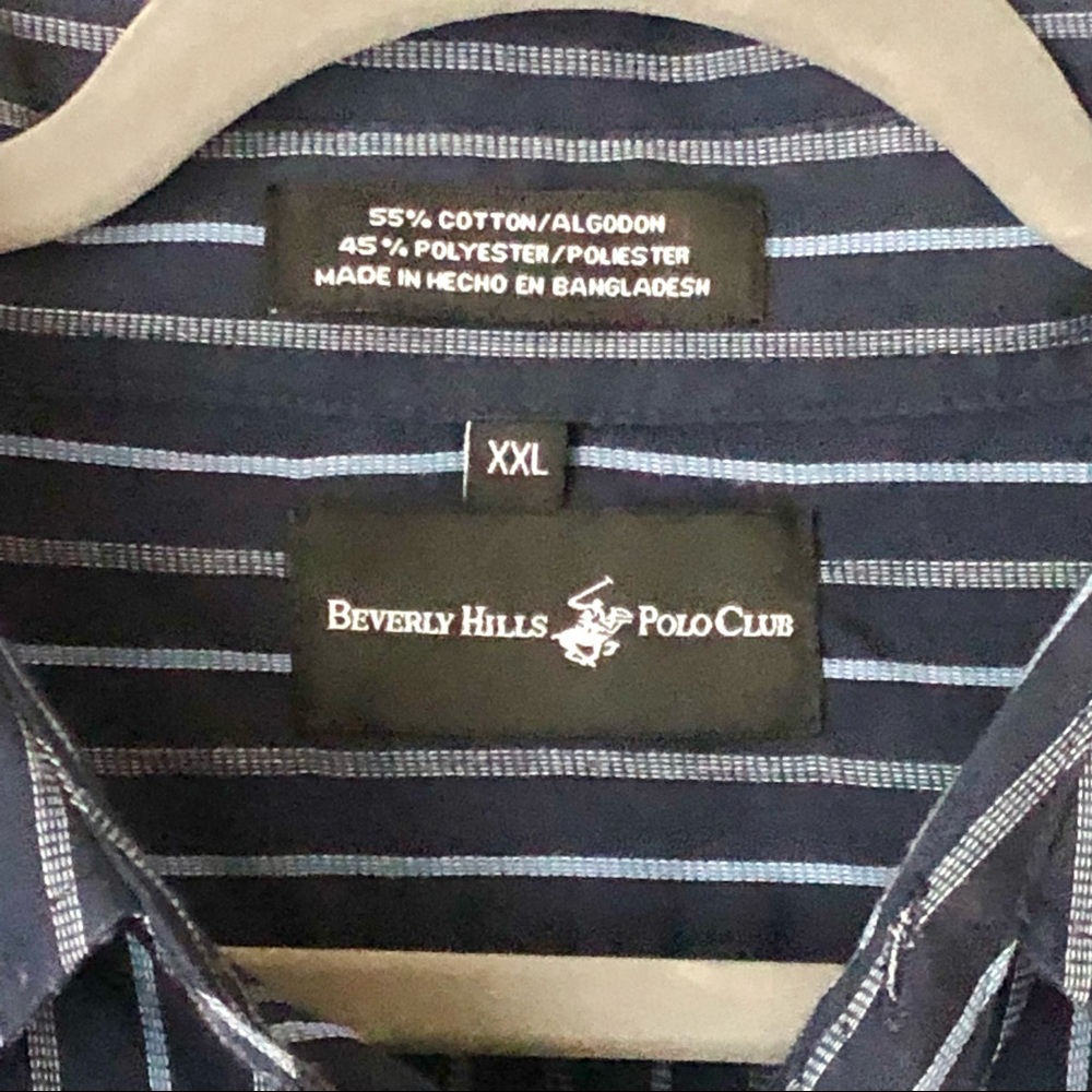 CLOSEOUT \Beverly Hills Polo Club\• Men’s Striped Dress Shirt - Picture 5 of 15